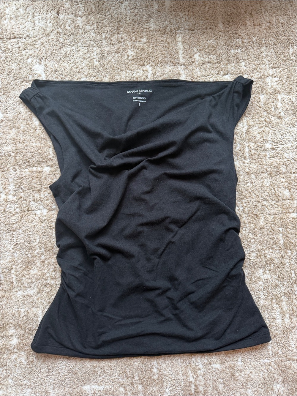 Banana Republic Black Off-Shoulder Ruched Top